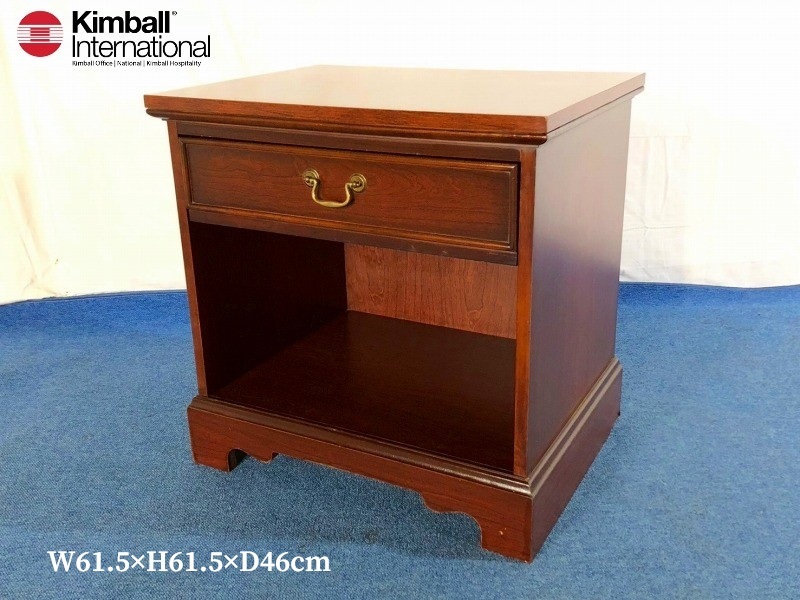 #【米軍放出品】☆ナイトテーブル サイドテーブル 引き出し付 KIMBALL ナイトスタンド アメリカ家具 (180) ☆BJ14PK-2-W#25拍卖