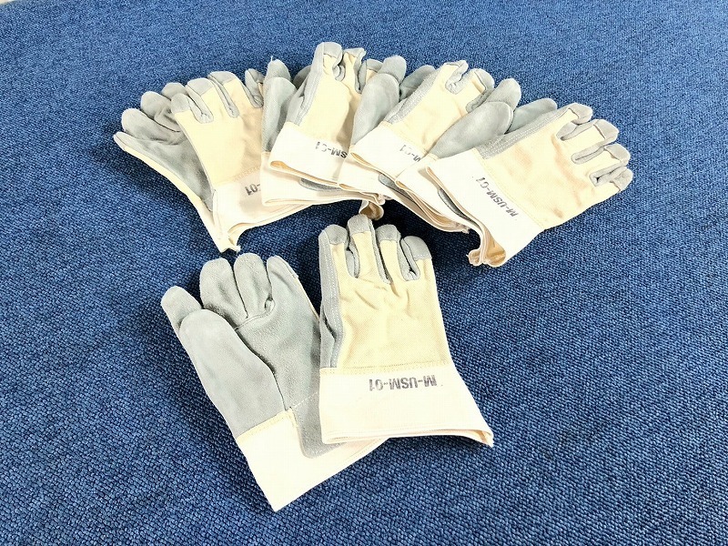 【米軍放出品】未使用品 革手袋 5組 作業用グローブ 牛床革手袋 ガンレットグローブ ワーキンググローブ (60)☆CJ31E#25拍卖