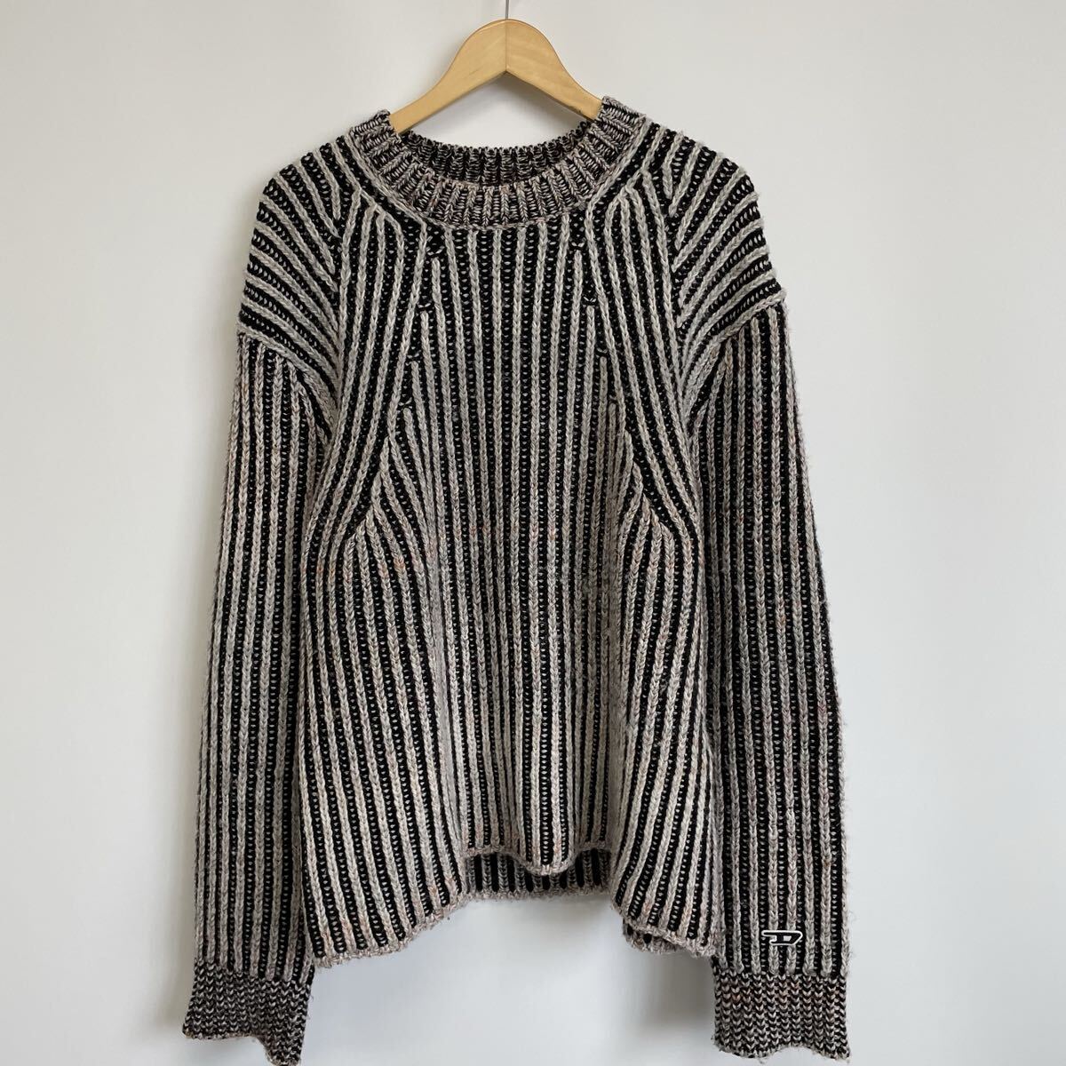 【DIESEL】ディーゼル K-OAKLAND ニット・セーター XL ウール ストライプ A04071 34拍卖