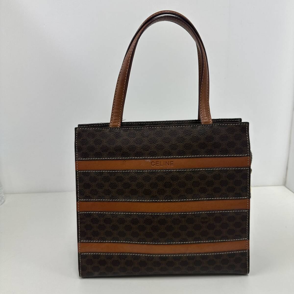 N/CELINE セリーヌトートバッグ/レザー/BRW/総柄/MC96拍卖