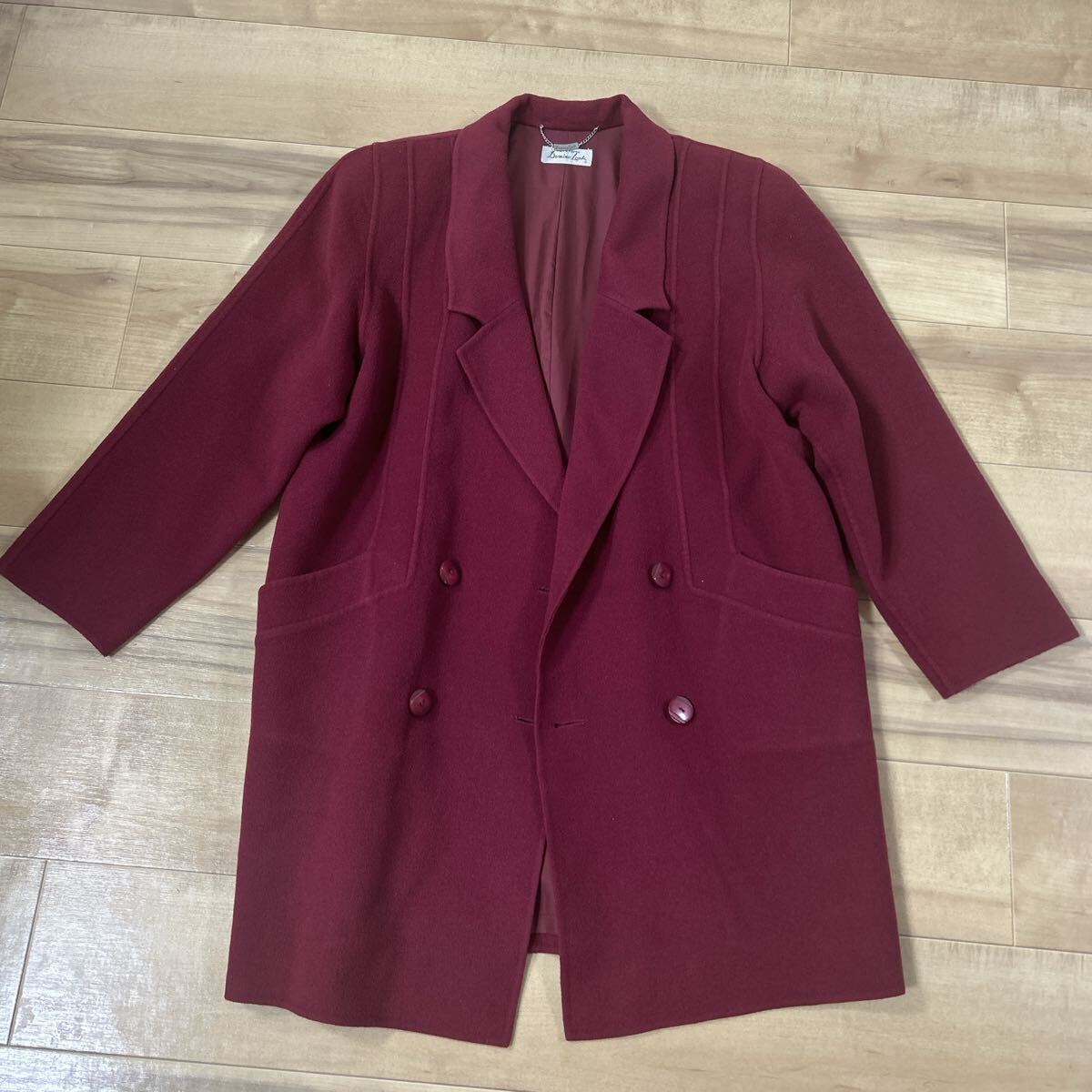 ドミノルック ウールコート チェスターコート ワインレッド 婦人服拍卖