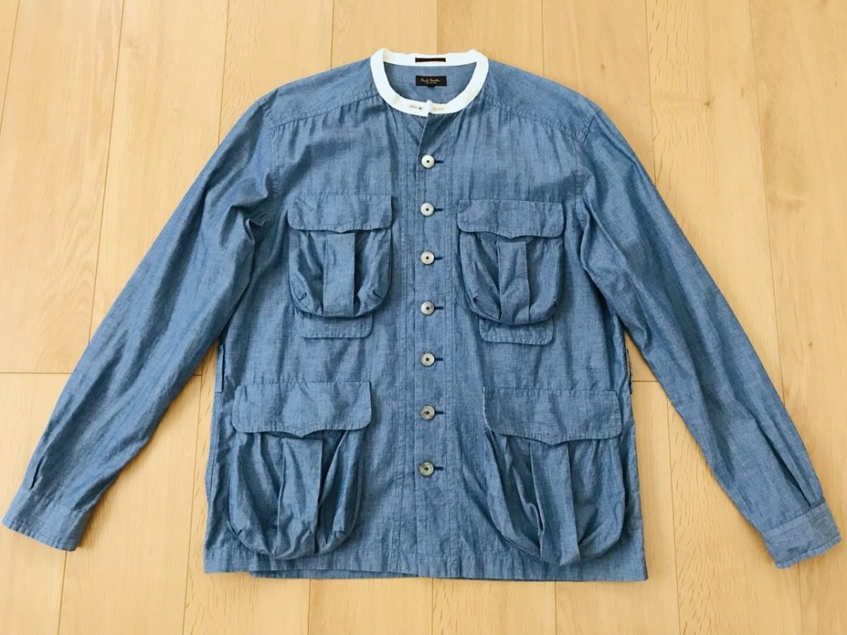 【良品】ポールスミス*バンドカラージャケット*淡ブルー*L拍卖