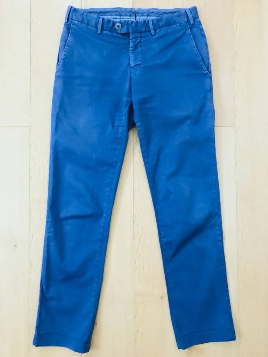 GERMANO*コットンストレッチパンツ*淡ネイビー*44*イタリア製拍卖