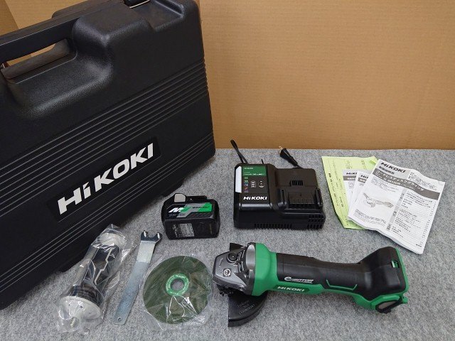 @【未使用品】 ハイコーキ 125mm コードレスディスクグラインダ G3613DB XP 36V マルチボルト 電池・充電器・ケース付き拍卖