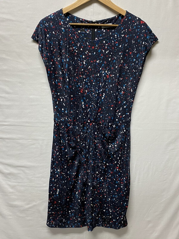 ICH【中古美品】ISSA イッサ ワンピース レーヨン ネイビー 総柄 サイズUK8〈170-251016-SM-08-ICH〉拍卖