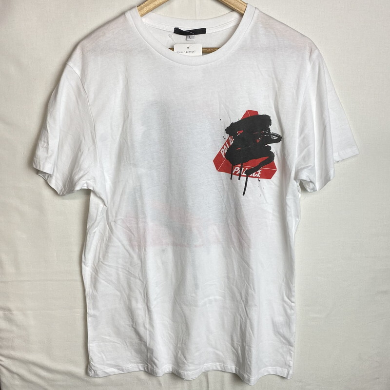 ICH【中古美品】BLACK SCORE ブラックスコア パロディプリント 半袖Tシャツ ホワイト バックプリント サイズL〈142-250924-SM-01-ICH〉拍卖