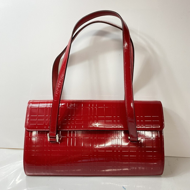 ICH【中古】BURBERRY バーバリー エナメル パテントレザー ハンドバッグ レッド〈180-251017-SM-01-ICH〉拍卖