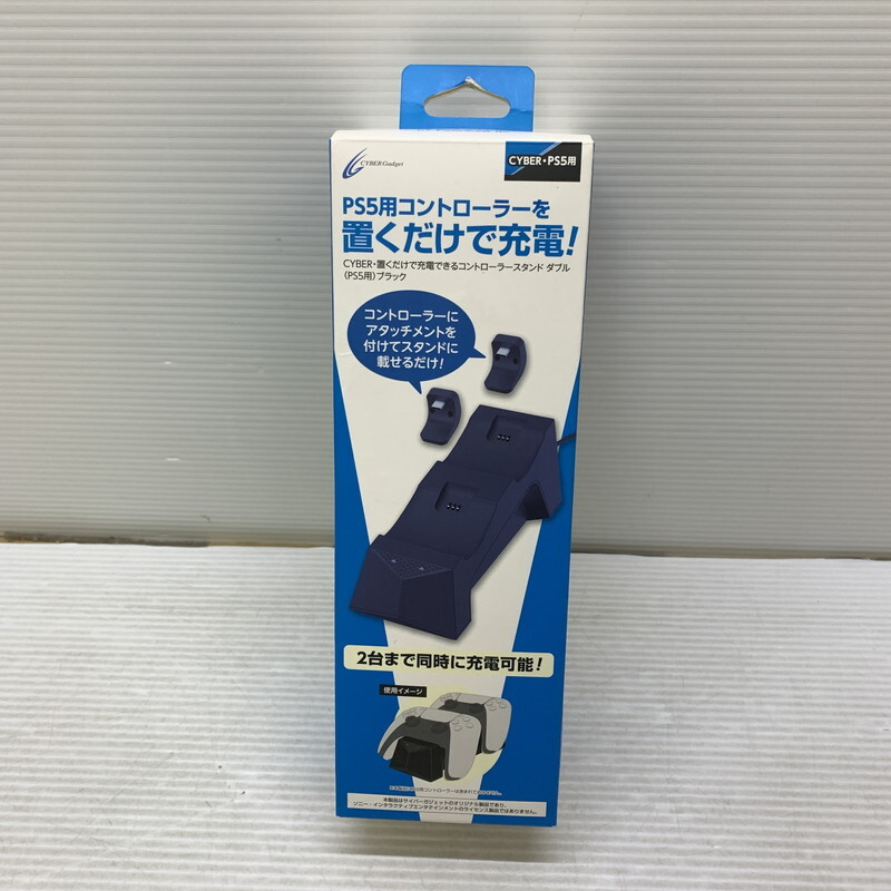 MIN【中古美品】置くだけで充電できるコントローラースタンドダブル PS5用 ブラック〈024-251023-ks-59-MIN〉拍卖