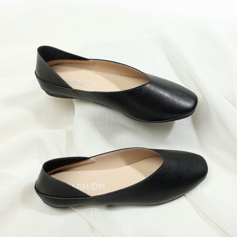 バレエシューズ スリッポン ぺたんこ パンプス かかとが踏める 柔らか 走れるパンプス ブラック 24.0cm拍卖