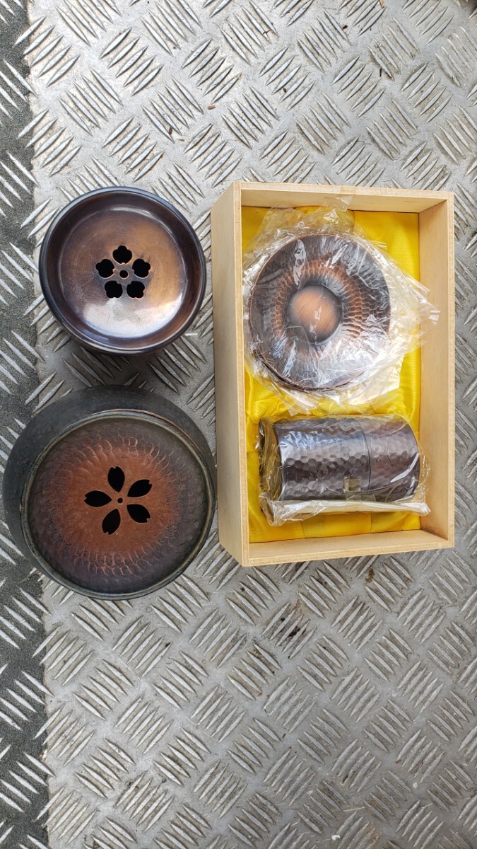 純銅 茶道具 茶器まとめて 茶托  茶筒 茶こぼし拍卖