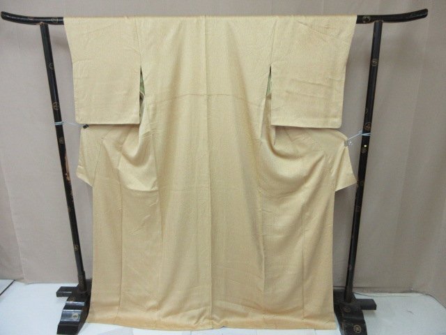 1円 良品 訪問着 正絹 着物 縮緬 式典 和装 和服 無地 幾何学抽象 高級 袷 身丈162cm 裄66cm【夢職】★拍卖