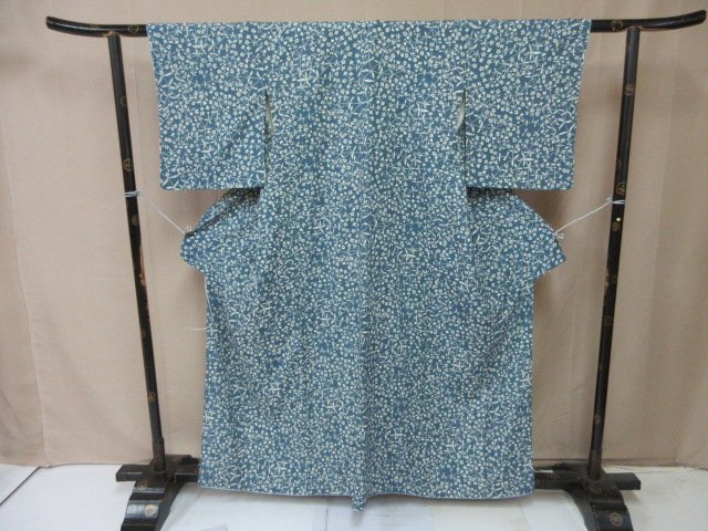 1円 中古 小紋 正絹 着物 縮緬 和服 和服 草花 お洒落 高級 袷 身丈147cm 裄62cm【夢職】★拍卖