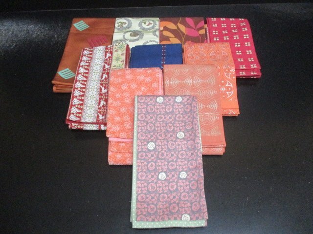 中古 半幅帯 リメイク 絹 化繊 民芸 アンティーク 可愛い 和柄 花柄 縞 花柄 幾何学 まとめて10本 和装小物 着物【夢職】☆拍卖