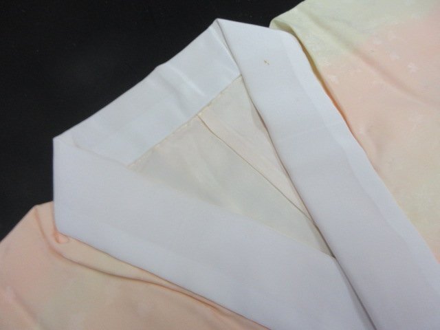 1円 中古 長襦袢 正絹 式典 和装 和服 アンティーク 草花 グラデーション 袷 お洒落 身丈117cm 裄64cm【夢職】★拍卖