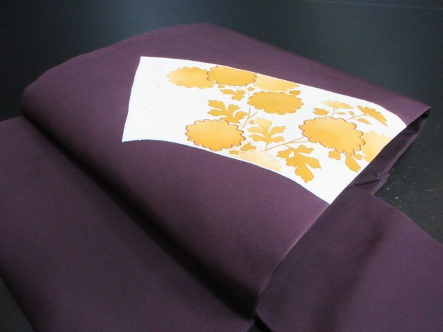 1円 中古 名古屋帯 正絹 和装 和服 地紙 草花 花柄 六通柄 九寸帯 長さ359cm【夢職】★拍卖