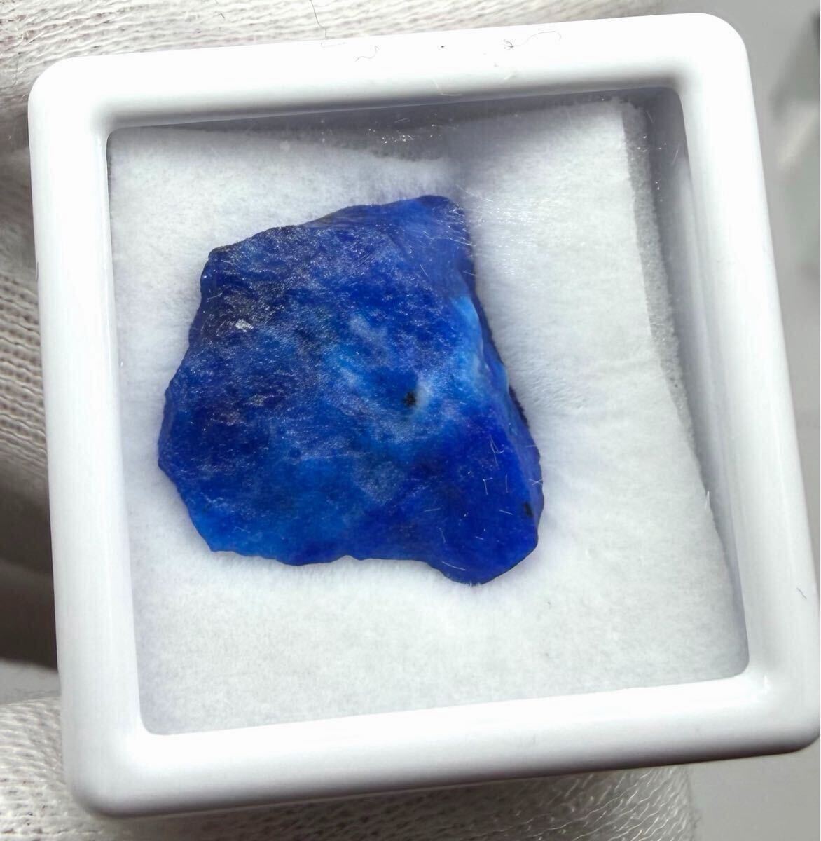 【大粒蛍光】ハユーン クリスタル アウイン アウイナイト 8.14ct コバルトブルー 天然石 原石 鉱物 標本 ルースケース付き No9拍卖