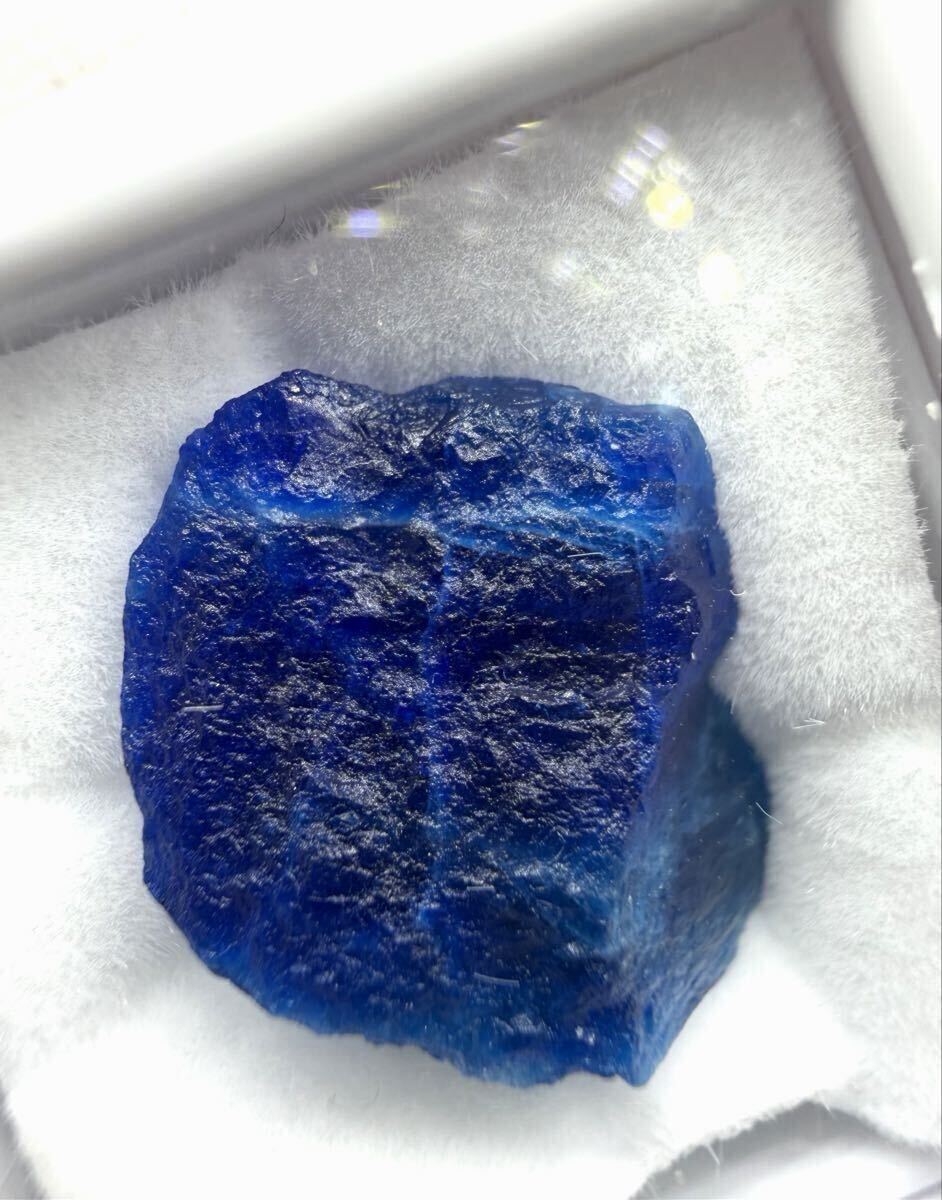 【大粒蛍光】ハユーン クリスタル アウイン アウイナイト 9.16ct コバルトブルー 天然石 原石 鉱物 標本 ルースケース付き No10拍卖