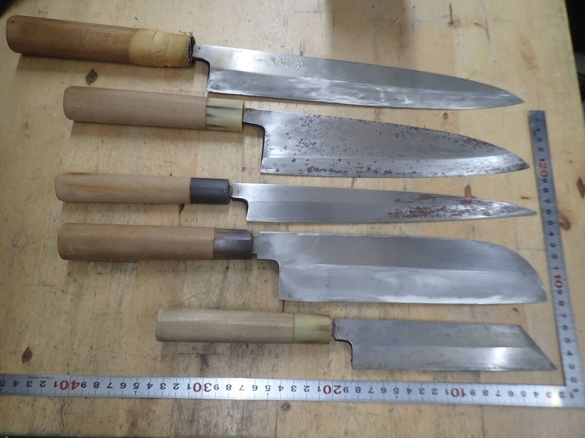 『B29D』和包丁 5本(5点)まとめてセット 出刃包丁 刺身包丁 薄刃包丁 剥きもの包丁 他 堺孝行 /無銘 極上 白 他拍卖