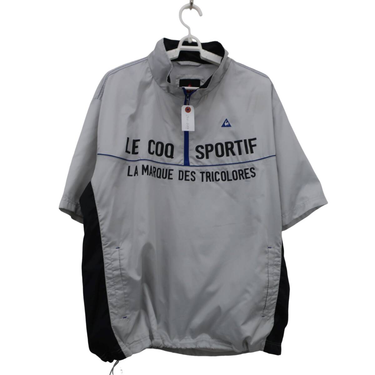 【美品】le coq sportif(ルコックスポルティフ) 半袖ハーフジップスニード シルバー メンズ LL ゴルフウェア 2510-0399 中古拍卖