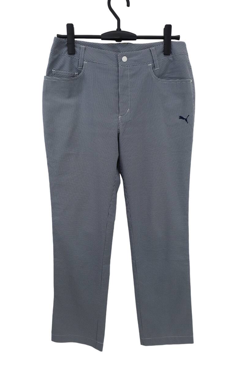 【美品】PUMA GOLF(プーマゴルフ) パンツ 白ネイビーチェック レディース XL ゴルフウェア 2509-0327 中古拍卖