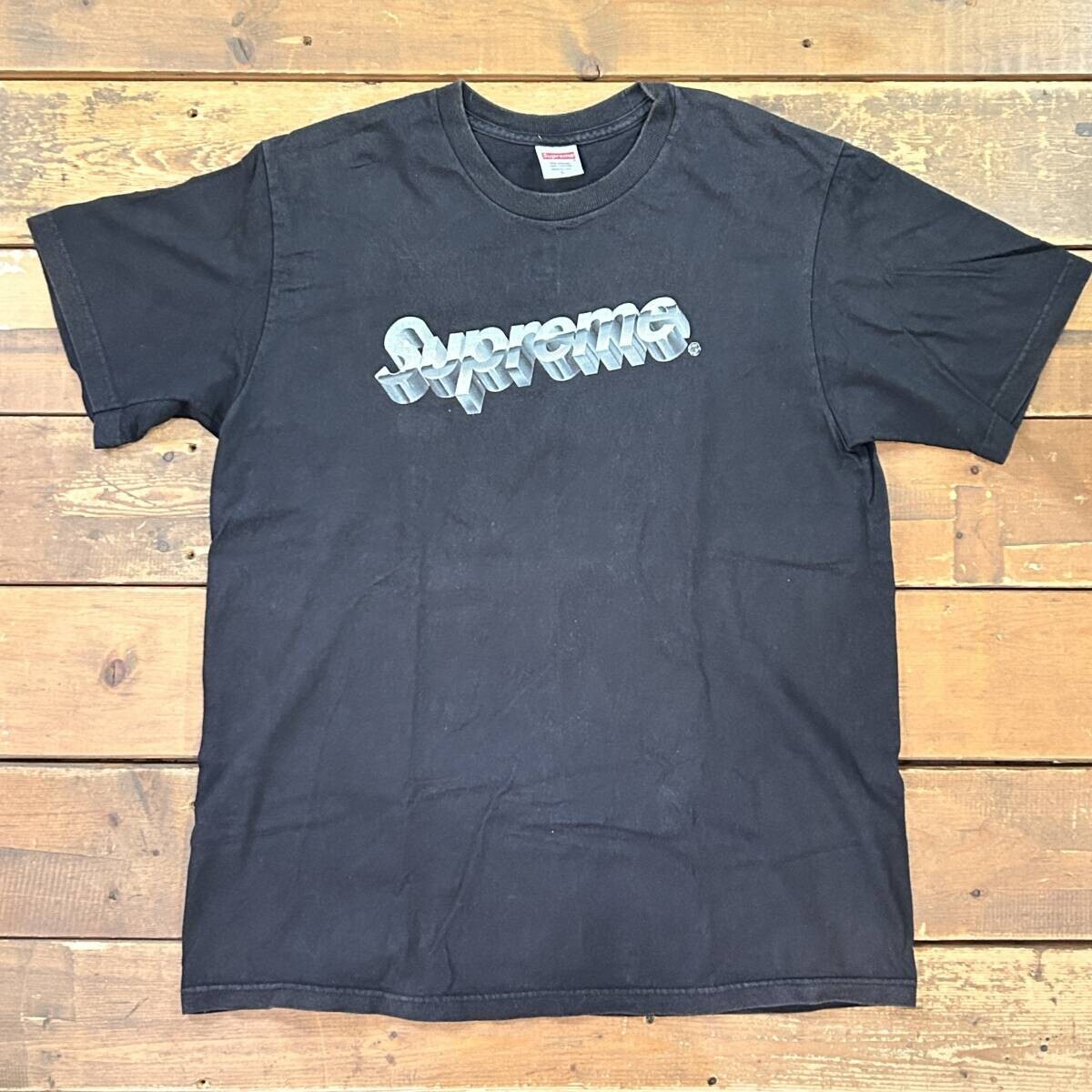 supreme / シュプリーム 20ss chome logo tee 半袖Tシャツ ロゴプリント メンズ Lサイズ made in usa アメリカ製 ブラック used拍卖