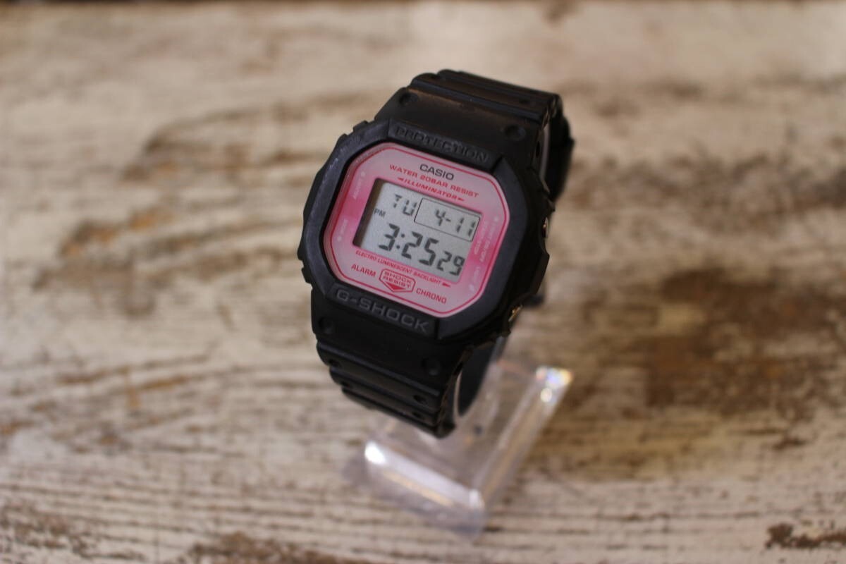 casio カシオ G-SHOCK ジーショック DW-5600TCB-1JR デジタル ストップウォッチ、タイマー機能付き ピンク made in japan拍卖