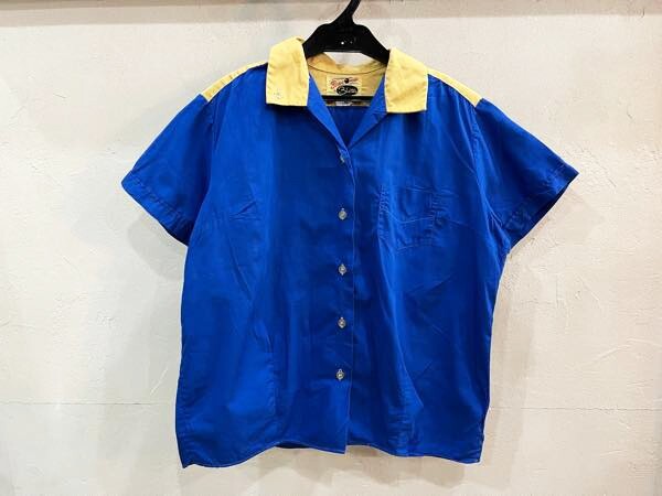 ☆Bluestone/ブルーストーン bowl way vintage カナダ製 バイカラーボウリングシャツ 16 オープンカラー 開襟 ボーリング☆拍卖