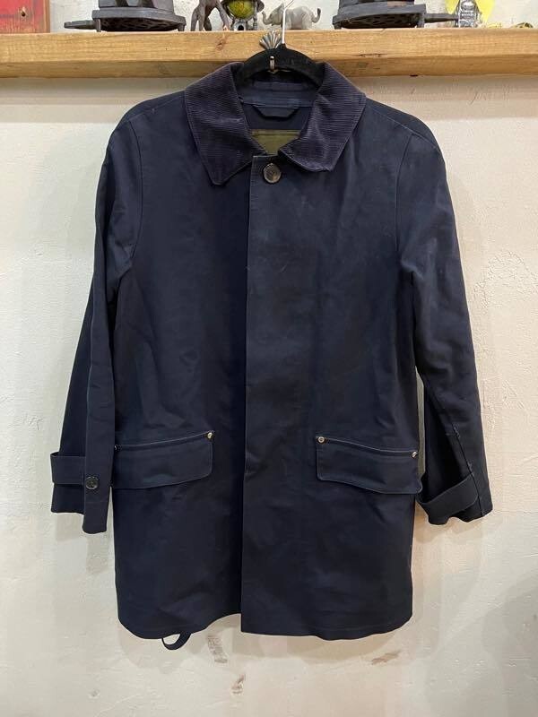 C29★MACKINTOSH/マッキントッシュ ゴム引きステンカラーコート ネイビー 38 メンズ アウター カジュアル USED ★拍卖