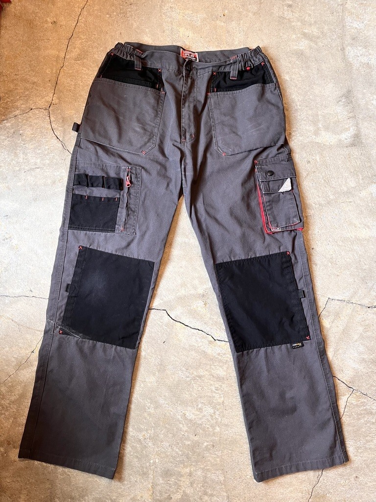 KIPLAY キプレイ ユーロワークパンツ ファーマーズワークパンツ ギミックパンツ ユーロ古着 ユーロヴィンテージ メンズ46 ブラック グレー拍卖