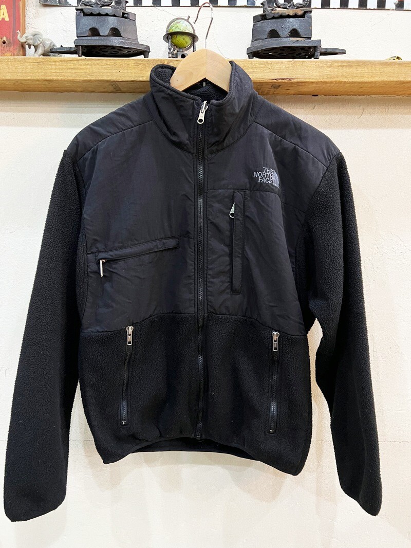 X23★90's THE NORTH FACE/ノースフェイス フリースジャケット ブラック メンズS ナイロン切替 ユニセックス アウトドア 古着 ★拍卖
