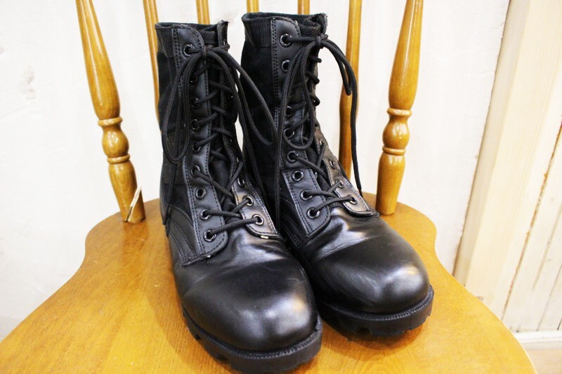 C96★ROTHCO/ロスコ Jungle Boot ジャングルブーツ ブラック サイズ7(25cm程度) ミリタリーブーツ レザー×コーデュラナイロン 良品 ★拍卖