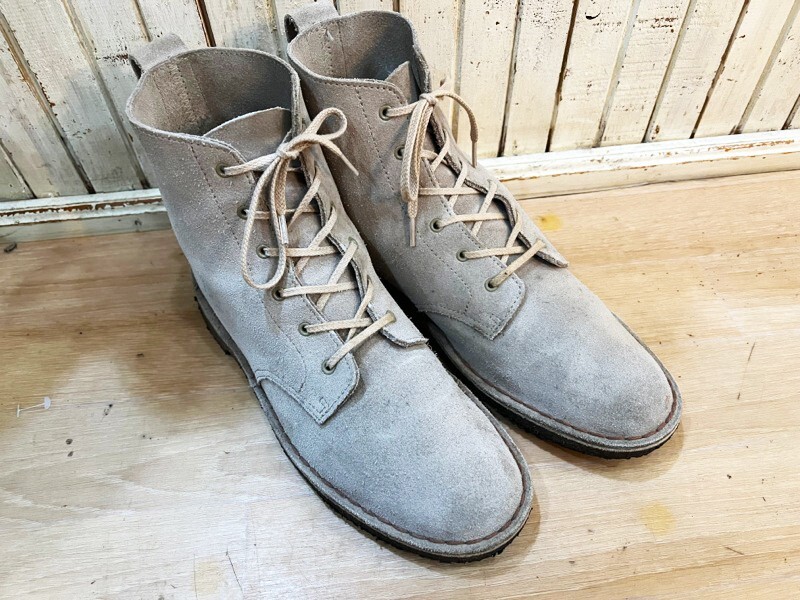 P71★Clarks/クラークス 6ホールデザートブーツ スウェードブーツ メンズ US8.5(26.5cm) サンドベージュ メンズブーツ USED ★拍卖