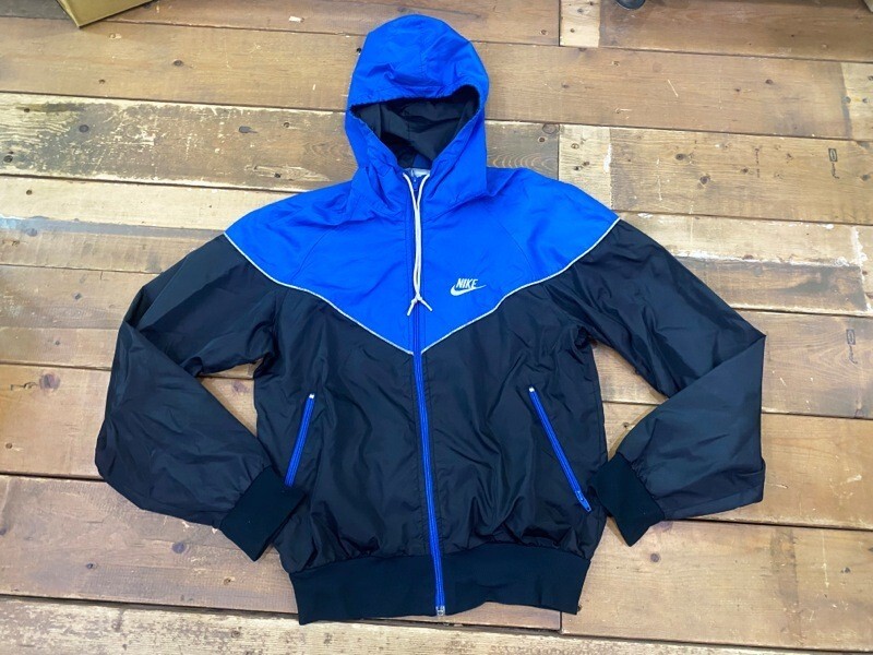 ☆NIKE/ナイキ 70s 80s 紺タグ レトロシルエット ブルゾン sizeS メンズ ブルー×ブラック vintage 70年代 80年代 古着 used☆拍卖