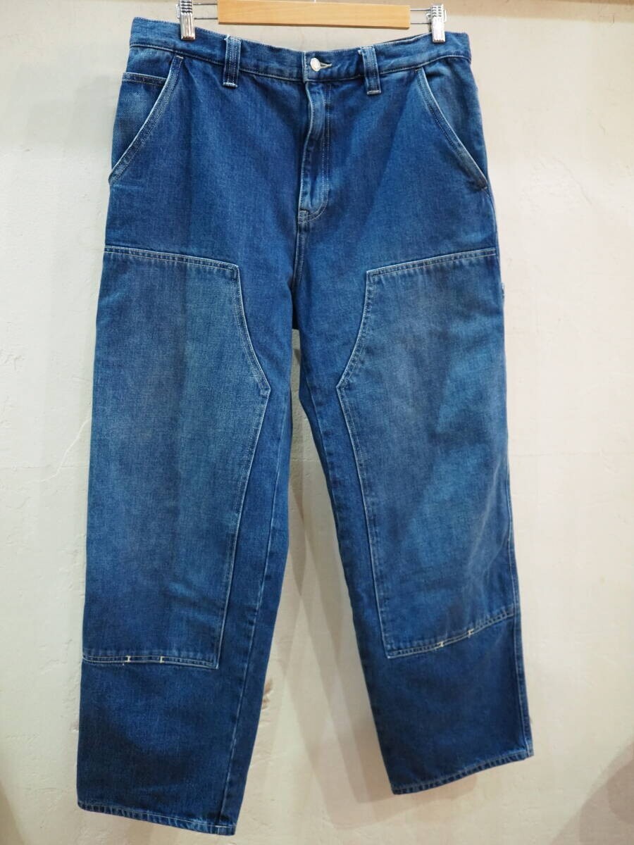 ◆STUSSY ステューシー Denim Work ダブルニー デニム ペインターパンツ ワークパンツ ボトムス 116482 USAモデル w32◆拍卖