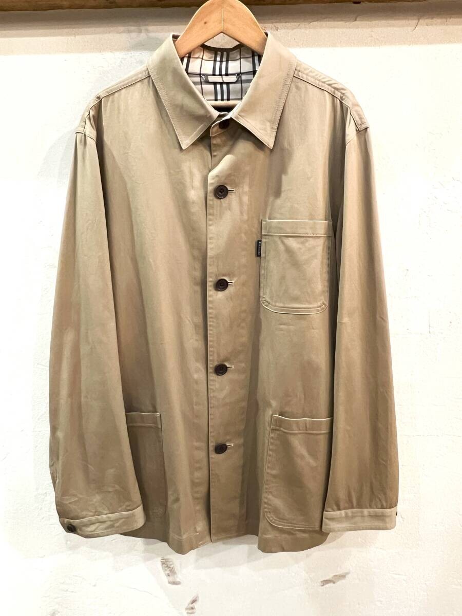 1230★BURBERRY BLACKLABEL/バーバリーブラックレーベル シャツジャケット ベージュ メンズ Lサイズ コットンジャケット ノバチェック★拍卖