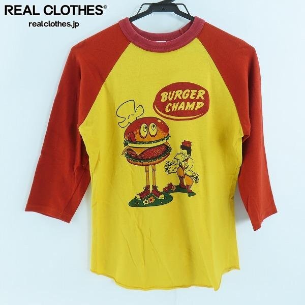☆FREEWHEELERS/フリーホイーラーズ POWER WEAR BURGER CHAMP 八分袖/Tシャツ/S /UPK拍卖
