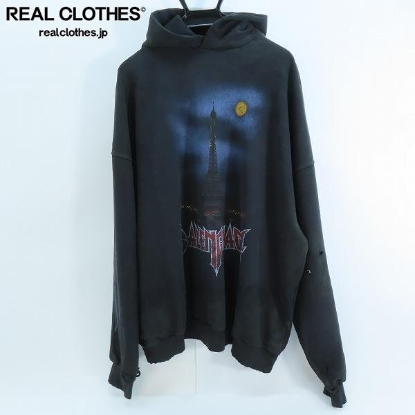 ☆BALENCIAGA/バレンシアガ Paris Moon ヴィンテージ加工 メタルロゴ パーカー 744462 TQVX7/3 /060拍卖