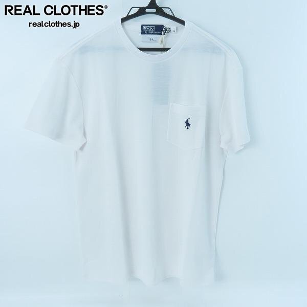 ☆【未使用】 Polo Ralph Lauren×Ron Herman /ラルフローレン×ロンハーマン 半袖Tシャツ/ホワイト ダークネイビー胸ロゴ/S /UPK拍卖