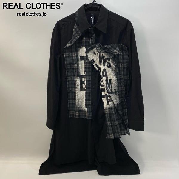 ☆Ground Y/グラウンドワイ yohji yamamoto Sandwicth Long Shirt/パッチワークオーバーサイズシャツ GT-B01-804 / 3 /060拍卖