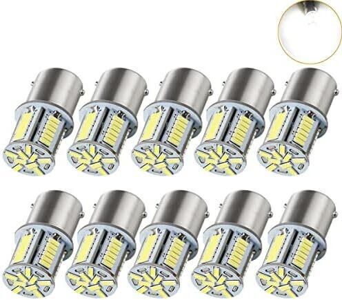 【10個入り】S25 LED シングル 24V ホワイト トラック サイドマーカー マーカー球 バックランプ 39連 G18 (BA15s)P21W ピン角180° 防水拍卖