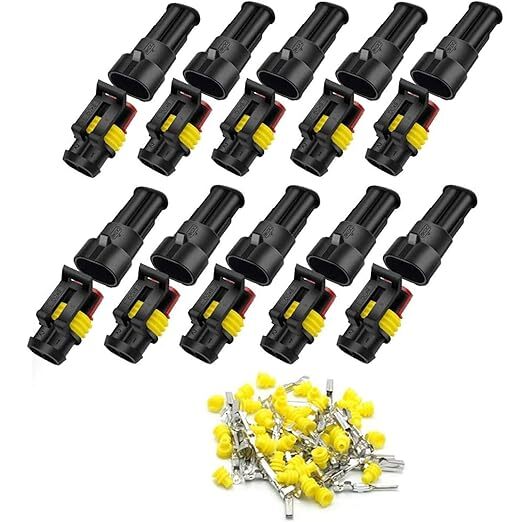 2ピン 防水 コネクター 配線用 オス&メス防水コネクタ対応 カプラー 防水のコネクタセット 2極車用防水電気配線コネクタ端子 車拍卖