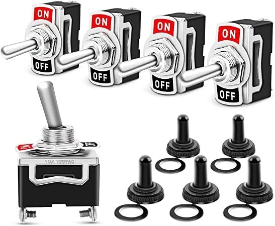 【大幅値下げ】GTIWUNG トグルスイッチ防水 キャップ 付 1回路2接点 フリックスイッチ シングルジョイント AC125V 10A / AC250V 6A拍卖