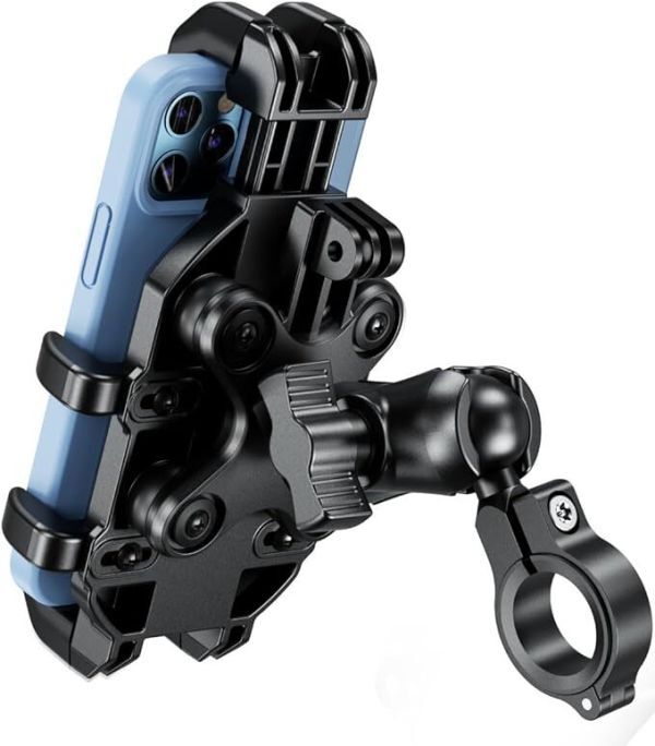 Kaedear(カエディア) バイク スマホホルダー 携帯ホルダー バイク用スマホホルダー 振動吸収 マウント Airマウント 一体型拍卖