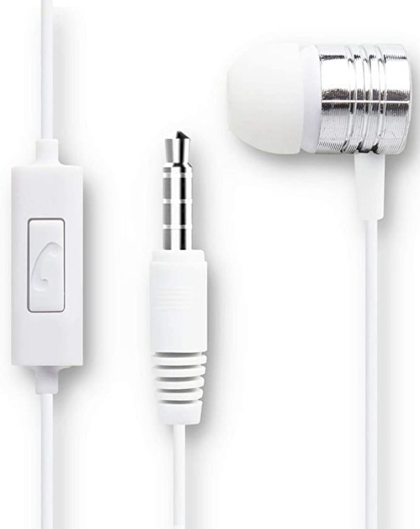 WEUTOP ステレオ 片耳イヤホン 有線 マイク内蔵 リモコン搭載 密閉型 カナル型 ハンズフリー通話 1m (ホワイト)拍卖