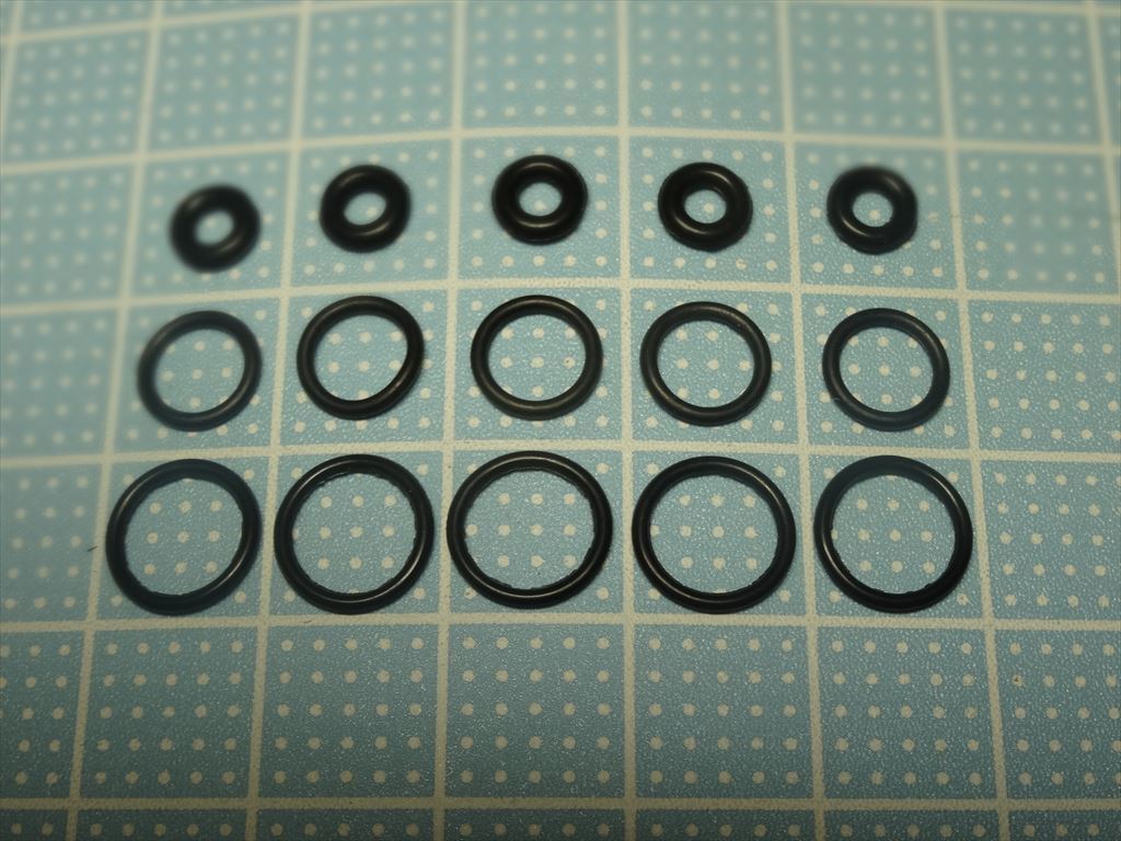 101● 東京マルイ ガスブロ 放出バルブ用Oリング 3種5セット 【送料85円~】拍卖
