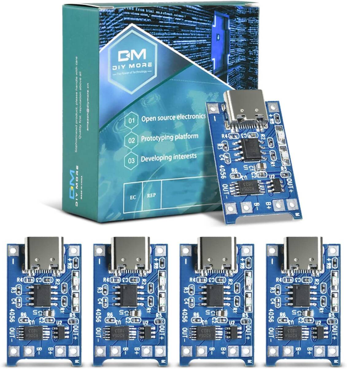 【4個セット】TP4056 USB Type-C 18650リチウム充電モジュール【送料140円~】033拍卖