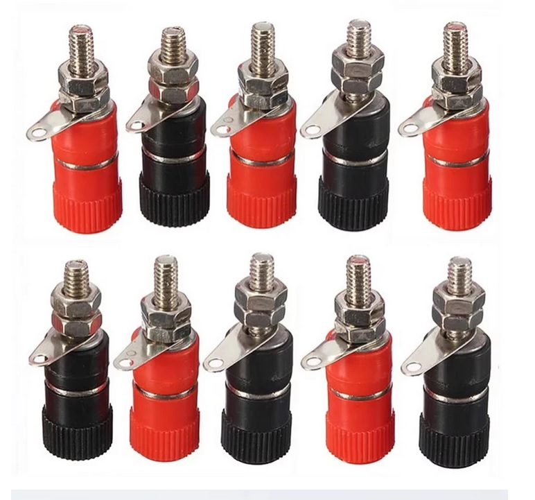 【10個セット】赤黒 4mmバナナプラグ用ターミナル/ソケット【送料180円】031拍卖