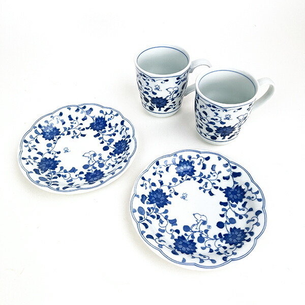 スヌーピー 藍唐草 マグ&ケーキペアセット ギフト 日本製 SNOOPY拍卖