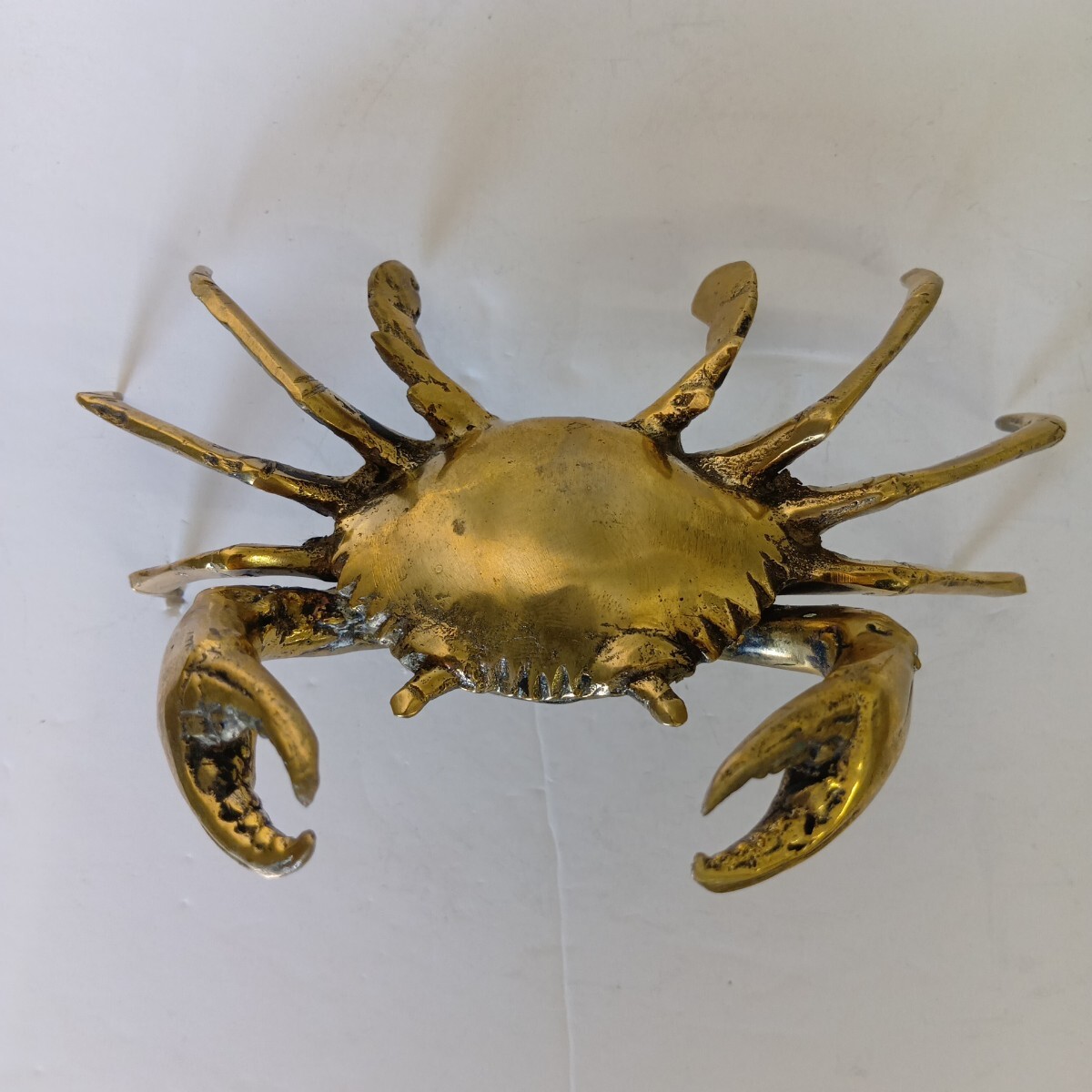 蟹 カニ 真鍮製 インテリア置物 巾16cm拍卖