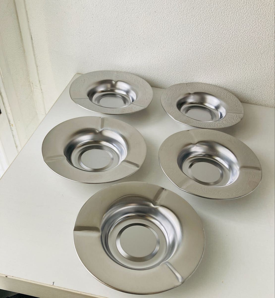 未使用 昭和レトロ アルミ灰皿 5枚セット ビンテージ アンティーク コレクション拍卖